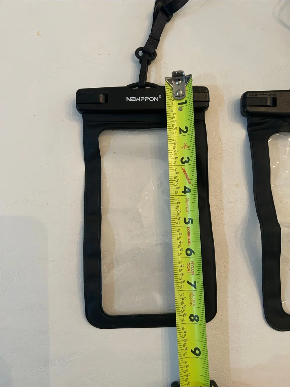 Black Waterproof Phone Pouch with Lanyard - Clear Front